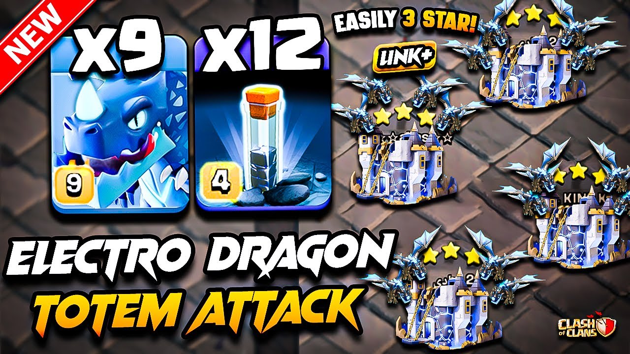 Th18 ELECTRO DRAGON Attack With TOTEM | Best TH18 Attack Strategy With Electro Dragon (Town Hall 18)