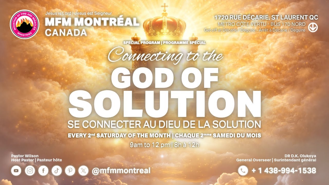 MFM Montreal: Connecting to the God of Solution - Mar 14 2026