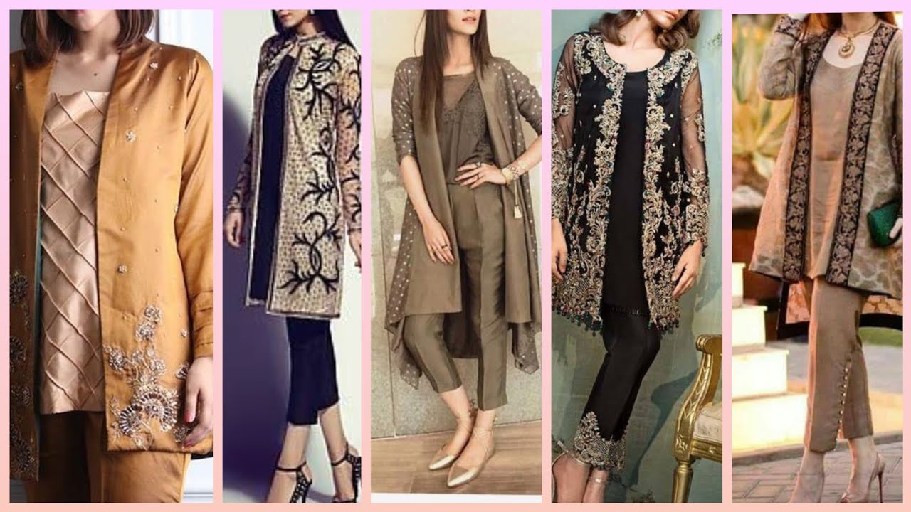 Stylish And Trendy Fabulous Plain, Embroidered Open Shirts/Designer Casual Gowns 2019