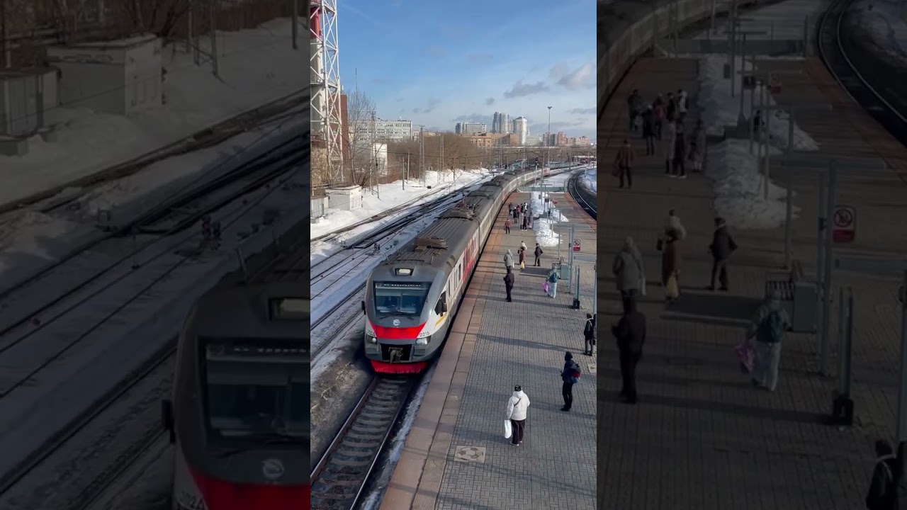￼ЭП2Д Прибывает на станцию Тушинская￼￼ #электричка #тушино
