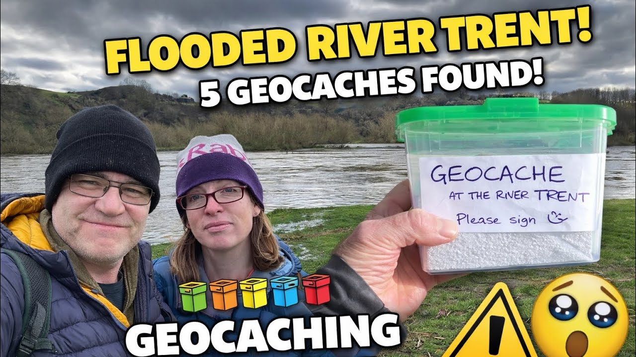 Geocaching next to a flooded river
