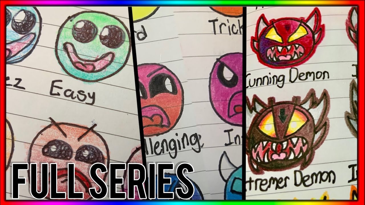 The FULL Geometry Dash Difficulty Faces Series 1-5!