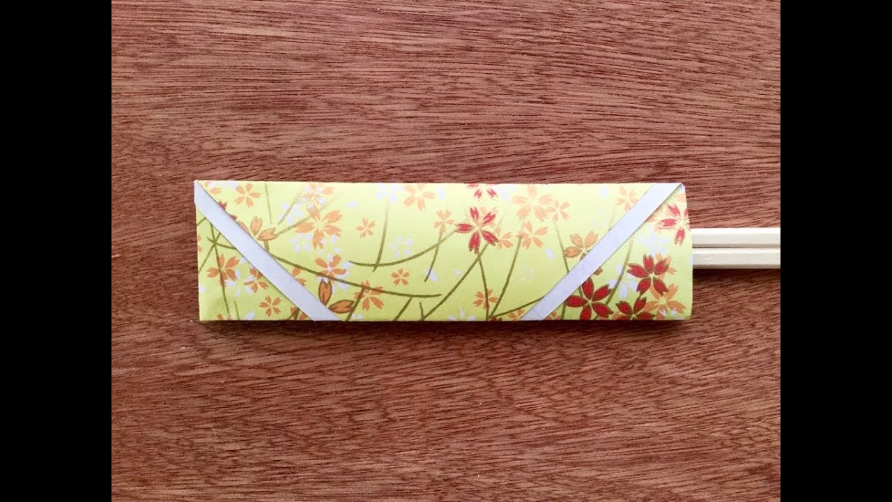 How to make chopstick case. Origami. The art of folding paper.