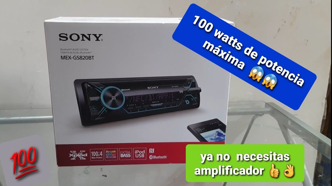 sony xplod MEX-GS820BT  autoestereo de 100x4 max power review y prueba de audio en español