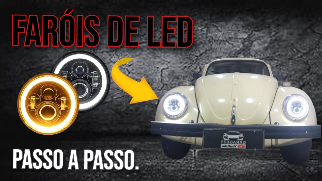 Como instalar FAROL DE LED no fusca.