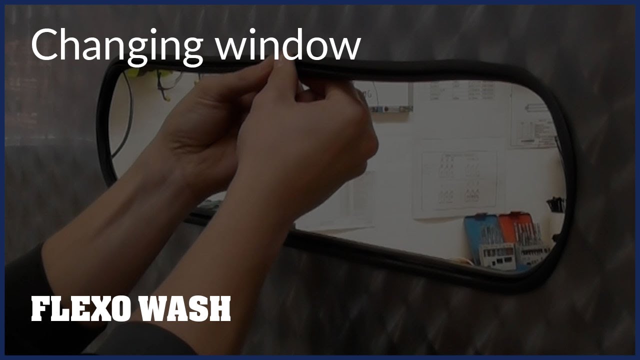 Changing window in an Anilox Roll Cleaner