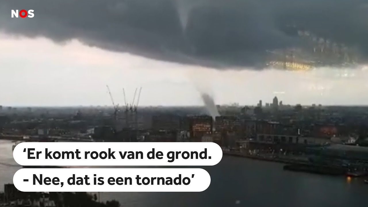 AMSTERDAM: Spectaculaire beelden van windhoos
