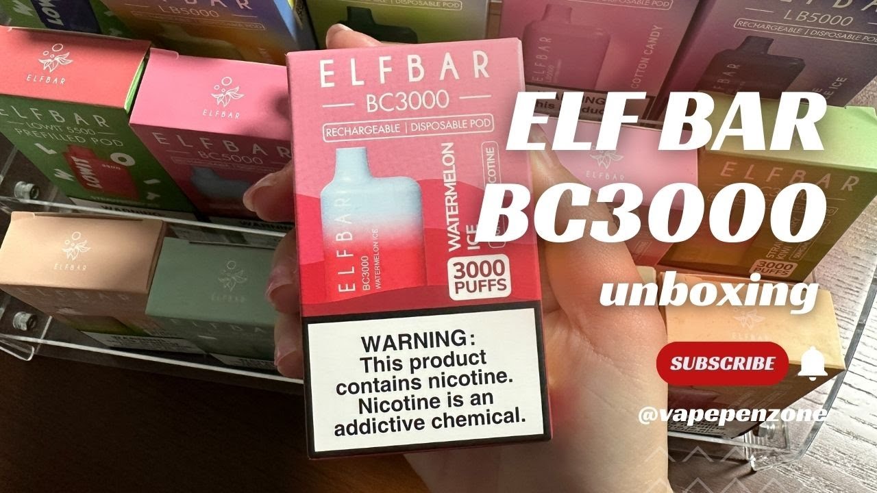 Elf Bar BC3000 Puffs Unboxing | Quick View Of Watermelon Ice Flavours | Vapepenzone