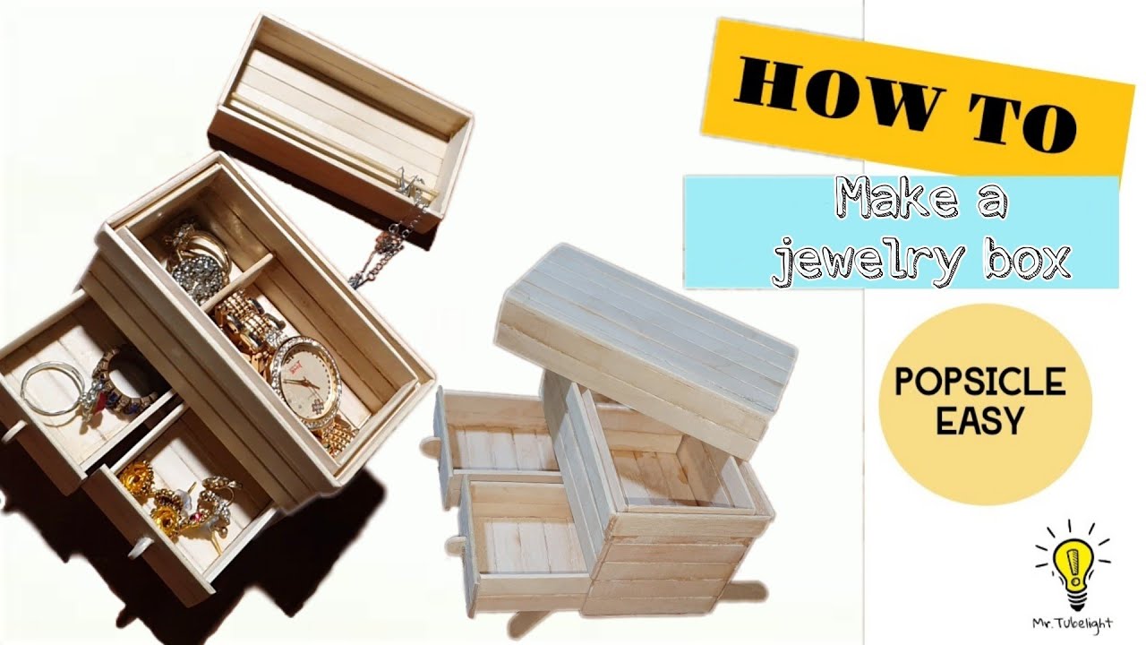 How to make a jewellery box with popsicle sticks |wooden storage box|DIY @mrTlight