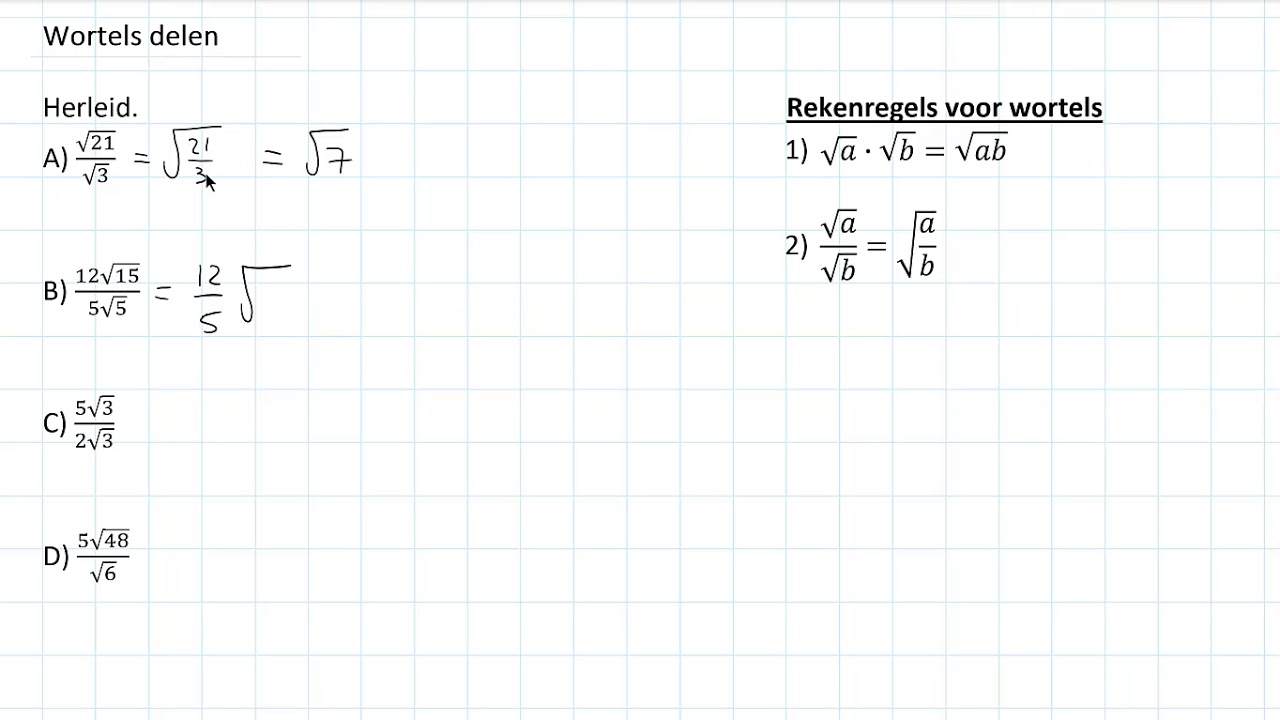 Wortels delen (2 HAVO/VWO & 3 HAVO)