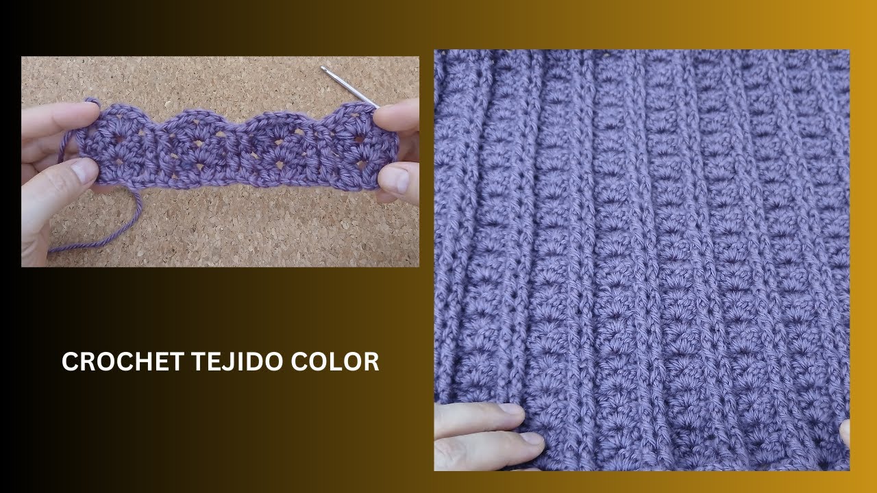 HERMOSA PUNTADA A CROCHET//CON PUNTOS EN RELIEVE//PUNTOS ABANICOS A CROCHET//TUTORIALPASO A PASO.
