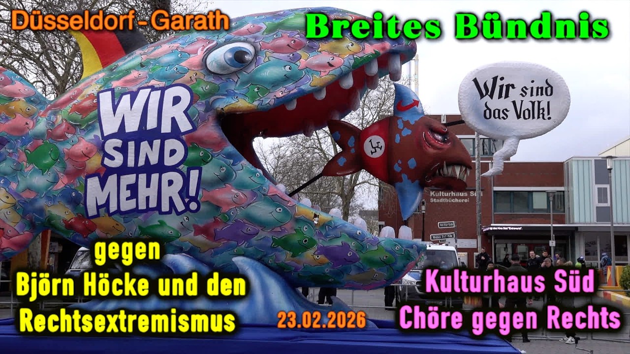 Chöre gegen Rechts gegen Rechtsextremismus und Höcke in Düsseldorf-Garath am Kulturhaus Süd 23.2.26