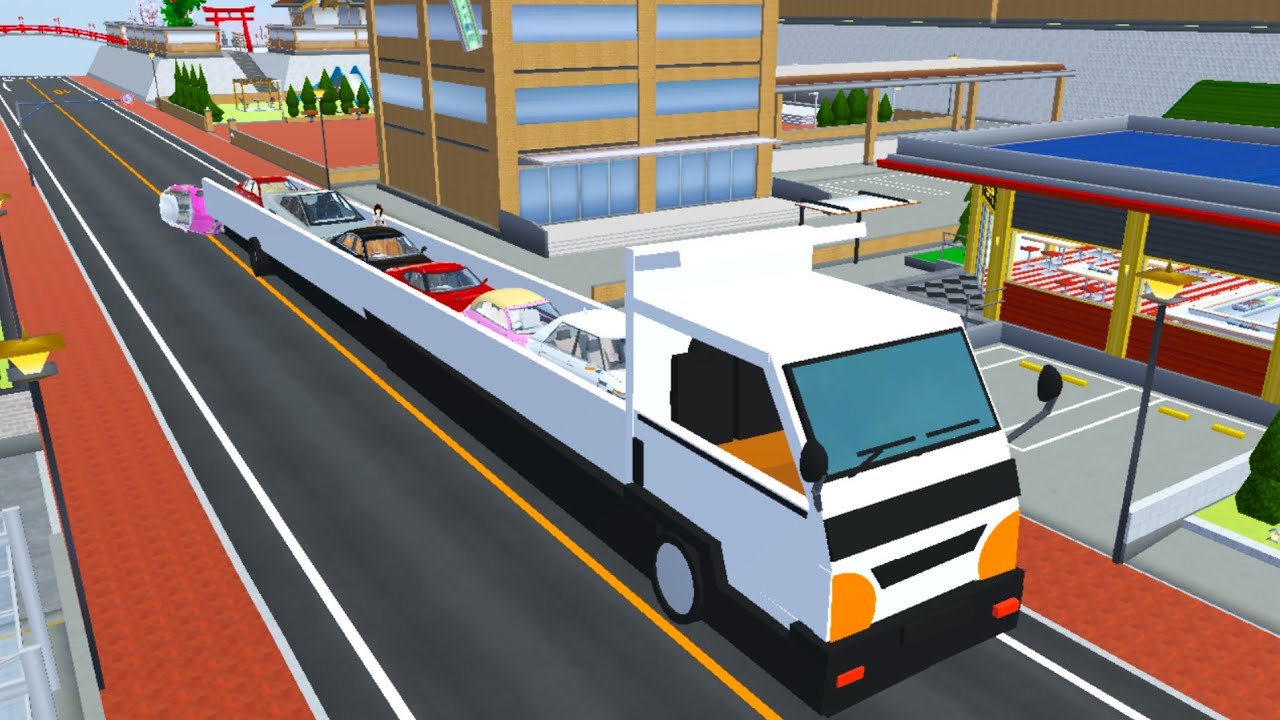 Mobil Pick Up Putih Terpanjang di dunia full muatan 🤣 sakura school simulator