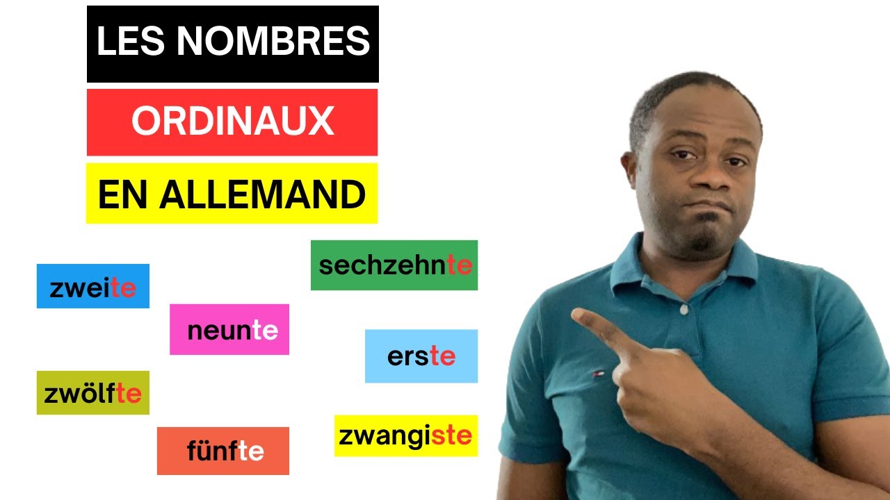 Les NOMBRES ORDINAUX en allemand