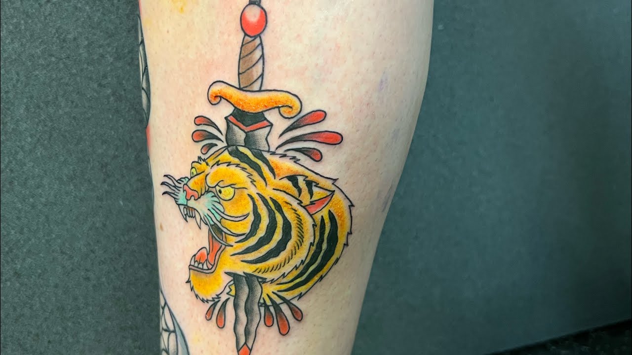 American Traditional Tiger and Dagger, Ambition Mars-U, Timelapse