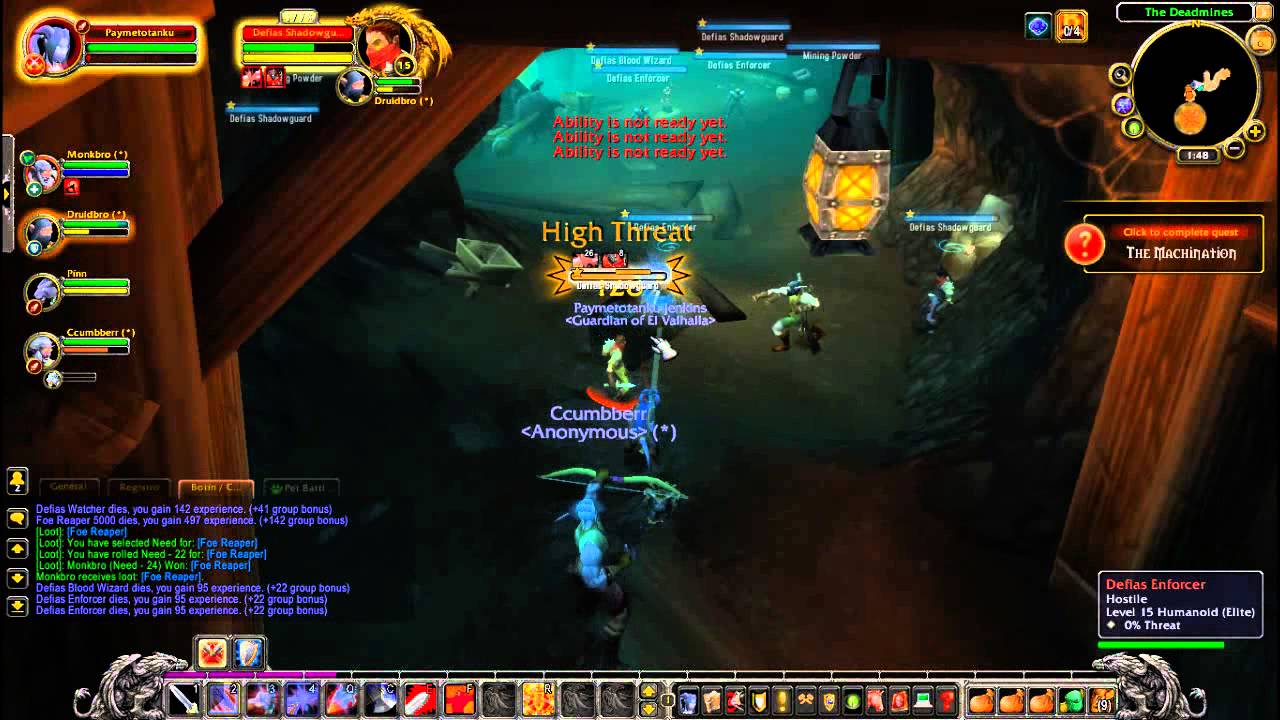 Wow deadmines, Testing video. Warrrior low lvl. Music Montage
