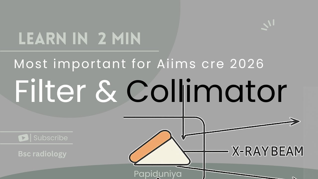 Xray filter and collimator radiology | Aiims cre 2026 |xay most important mcq