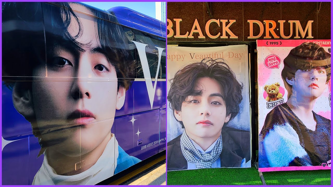 С Днем Рождения Ви из BTS 2022 | Прогулка по зданию HYBE в Йонгсане, Сеул | 4K пешеходная экскурсия