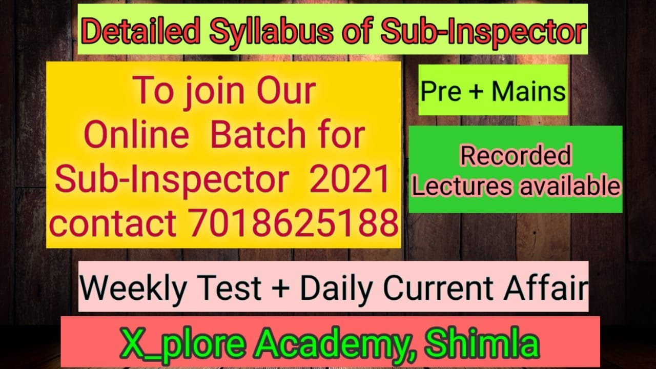 Everything About HP Sub - Inspector 2021 || How to prepare for HP SI 2021 |
