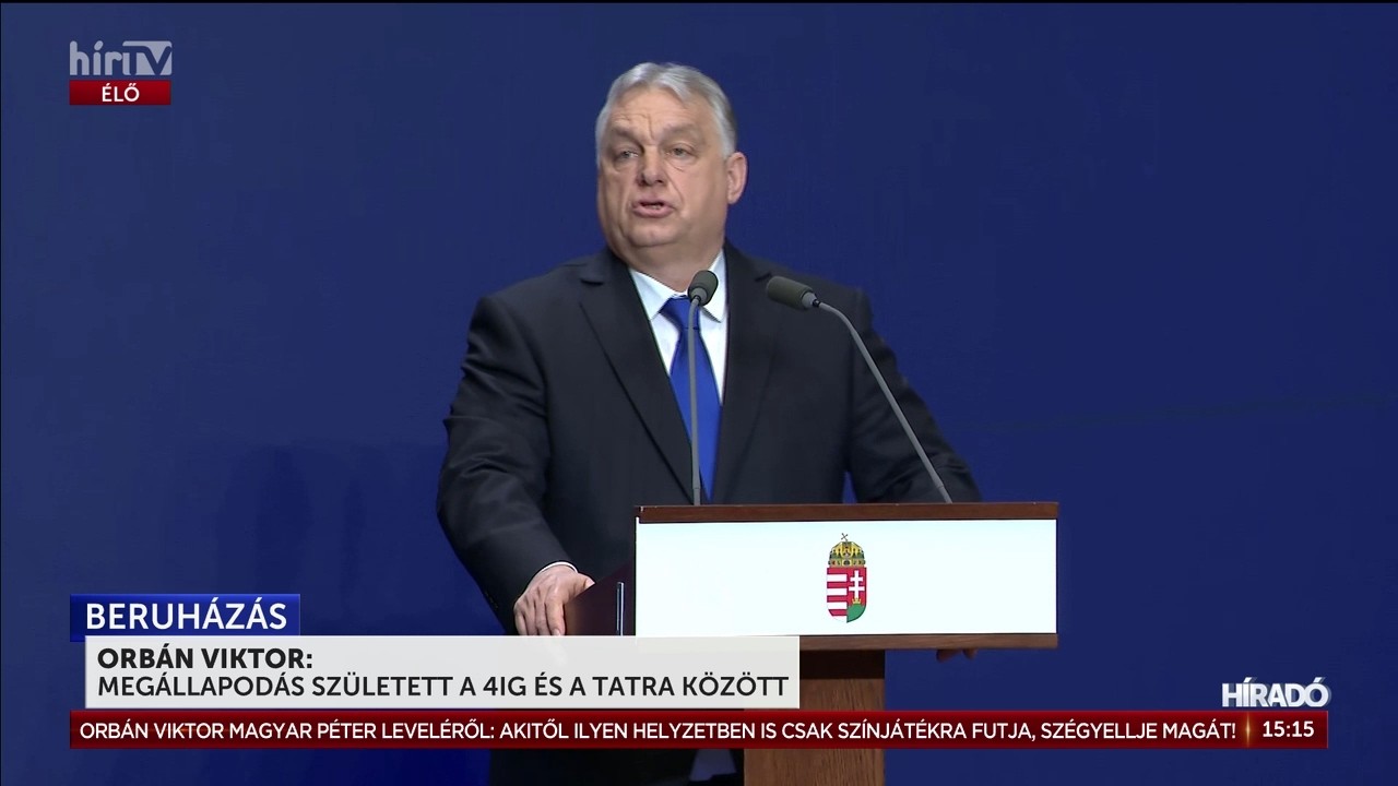 Orbán Viktor: Megállapodás született a 4iG és a Tatra között - HírTV