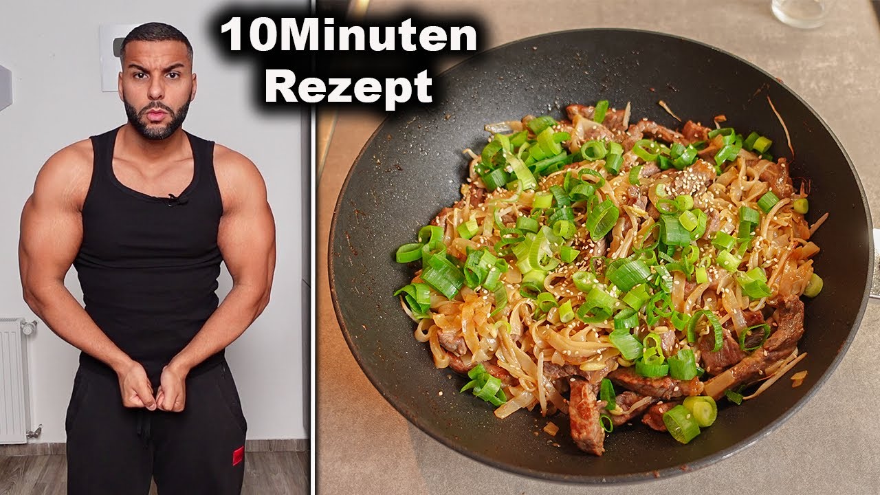 einfaches Fitness Rezept | Reisnudeln mit Rindfleisch