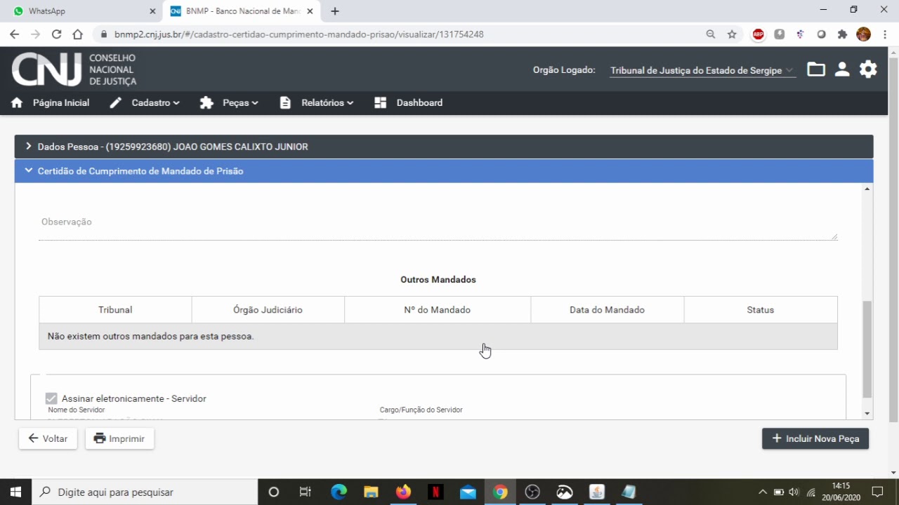 08 - Expedi&ccedil;&atilde;o minuta BNMP acesso direto