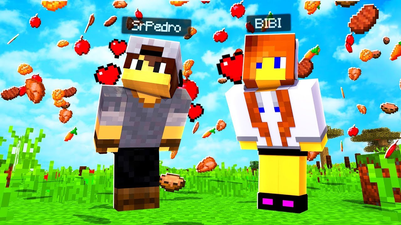 Minecraft: APAIXONADOS #6 - COMIDA INFINITA! (bibi gorda)