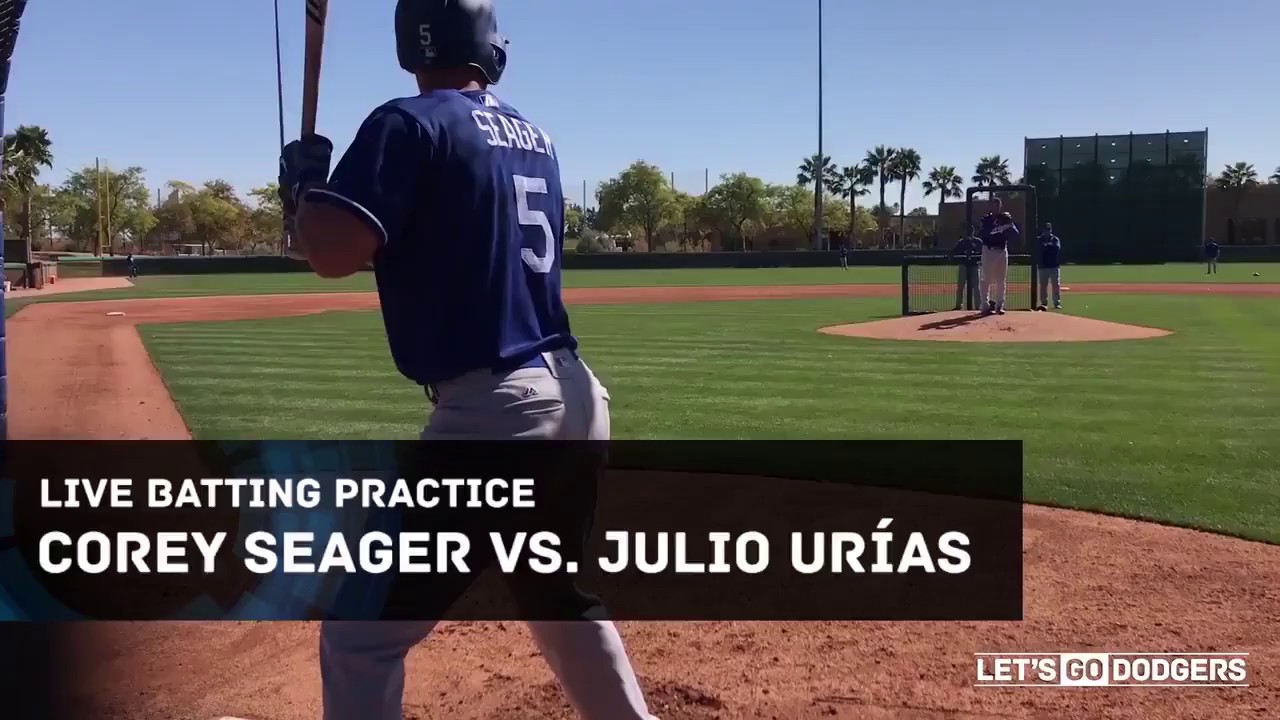 Dodgers Corey Seager vs Julio Urias live batting practice