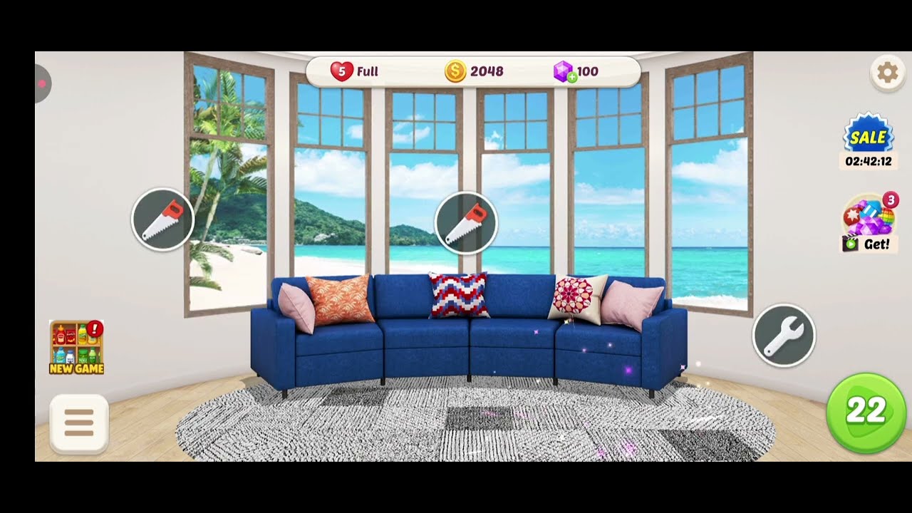 Home Design : Waikiki Life - Level 21 gameplay design decor match 3 logic puzzle game walkthrough