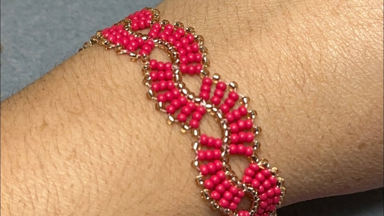 Hermosa pulsera de abanicos fucsia y dorado #parati #love #hechoamano #tutorial #manualidades #diy 