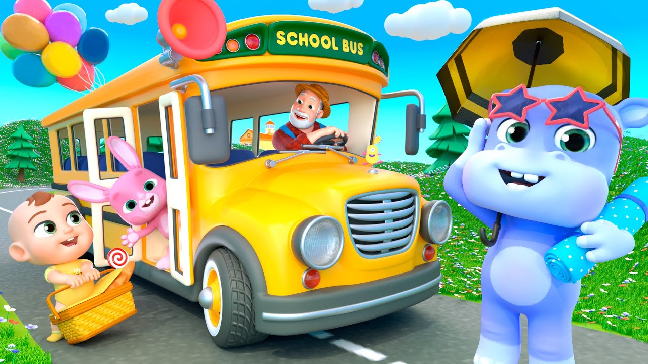 As Rodas do Ônibus | Urso, Hipopótamo e Macaco | Lalafun Rimas Infantis & Canções para Crianças