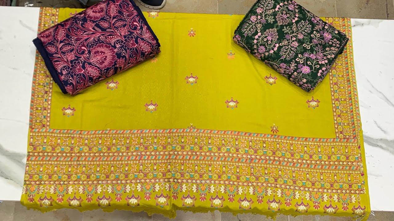 ❣️Sale sale sale 💥 Karandi embroidered suit suit 💕 with embroidered shawl
