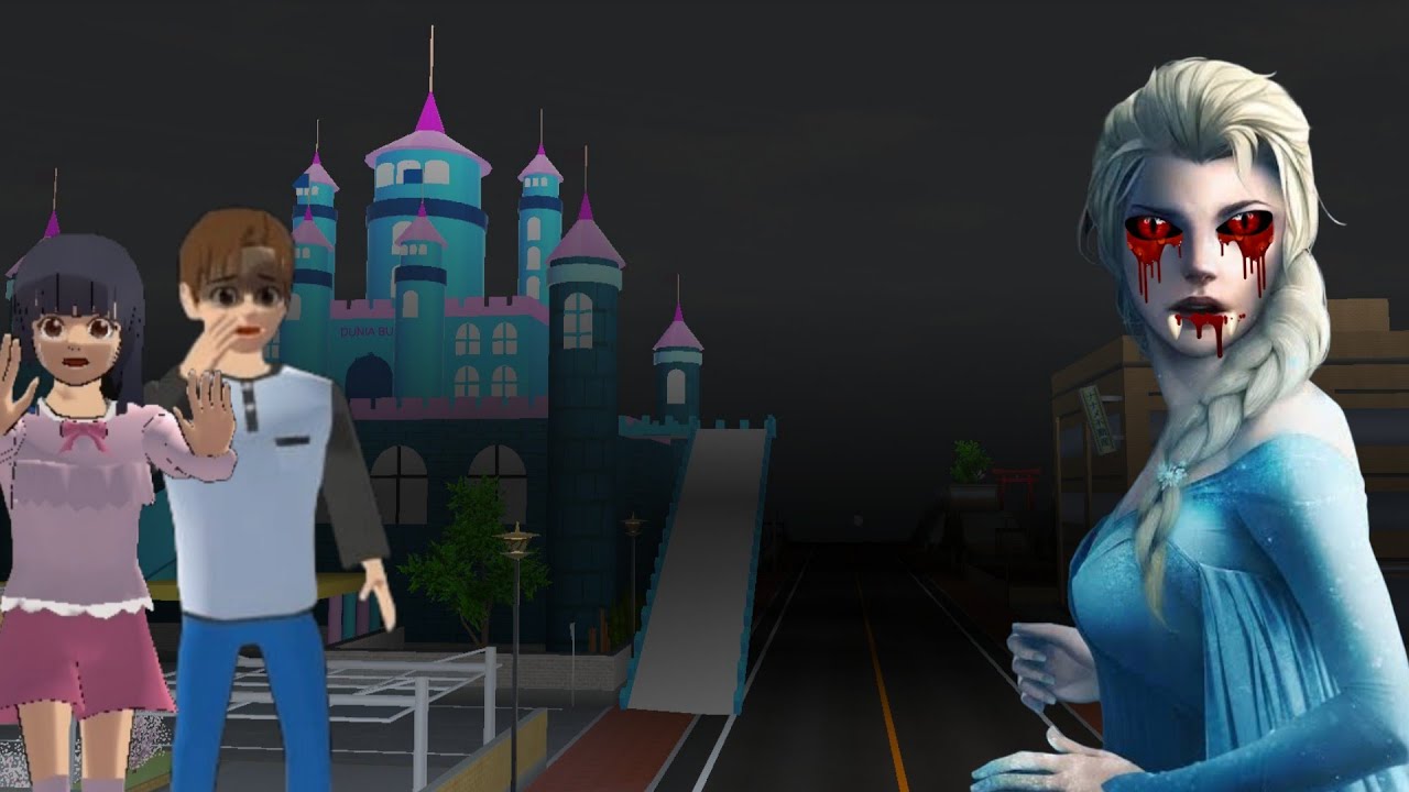Zombie Elsa on the house 🏠 ✨️//sakura school simulator 