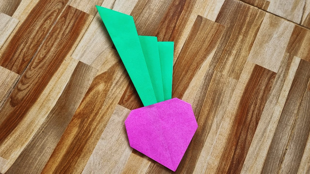 Origami Beet Vegetable Easy Step by Step