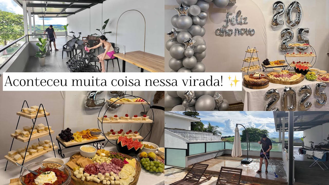 Preparativos Ano novo 2025! 🍾✨Decoração, Faxinão detalhado para receber 18 pessoas na virada