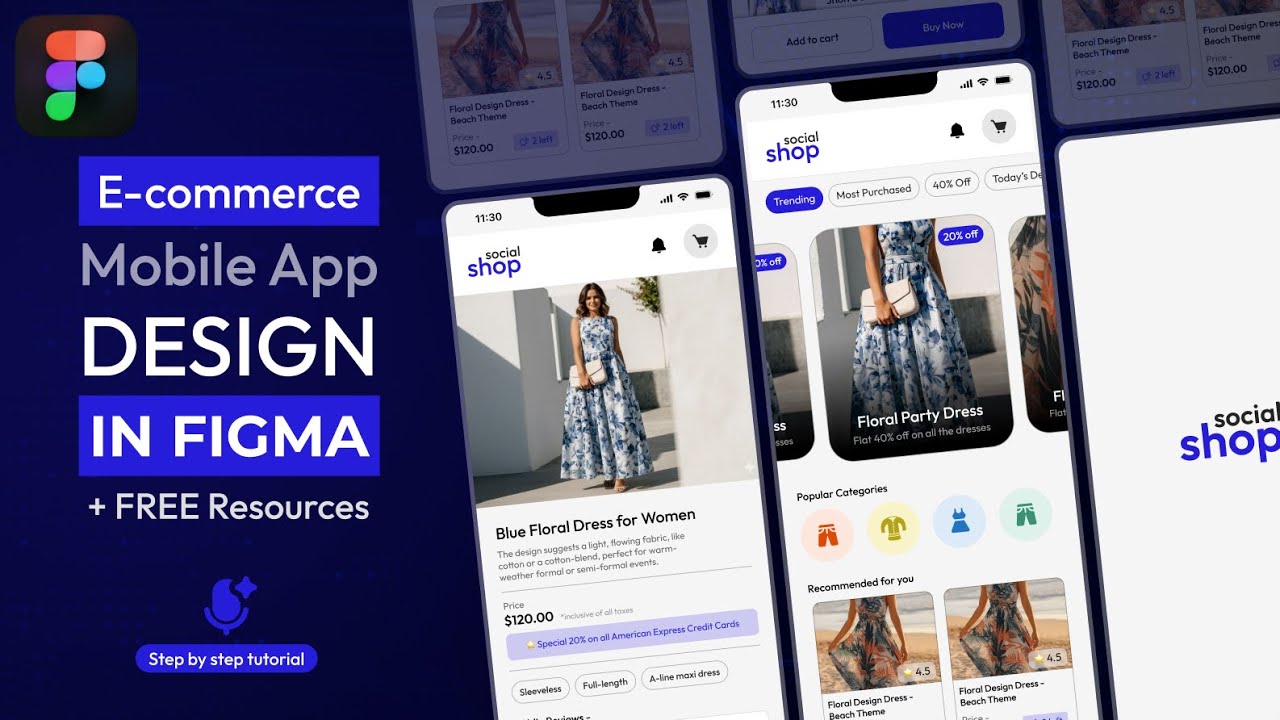 Разработка приложений для электронной коммерции в Figma | Бесплатные ресурсы