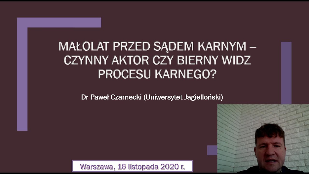dr Paweł Czarnecki, Małolat przed sądem karnym
