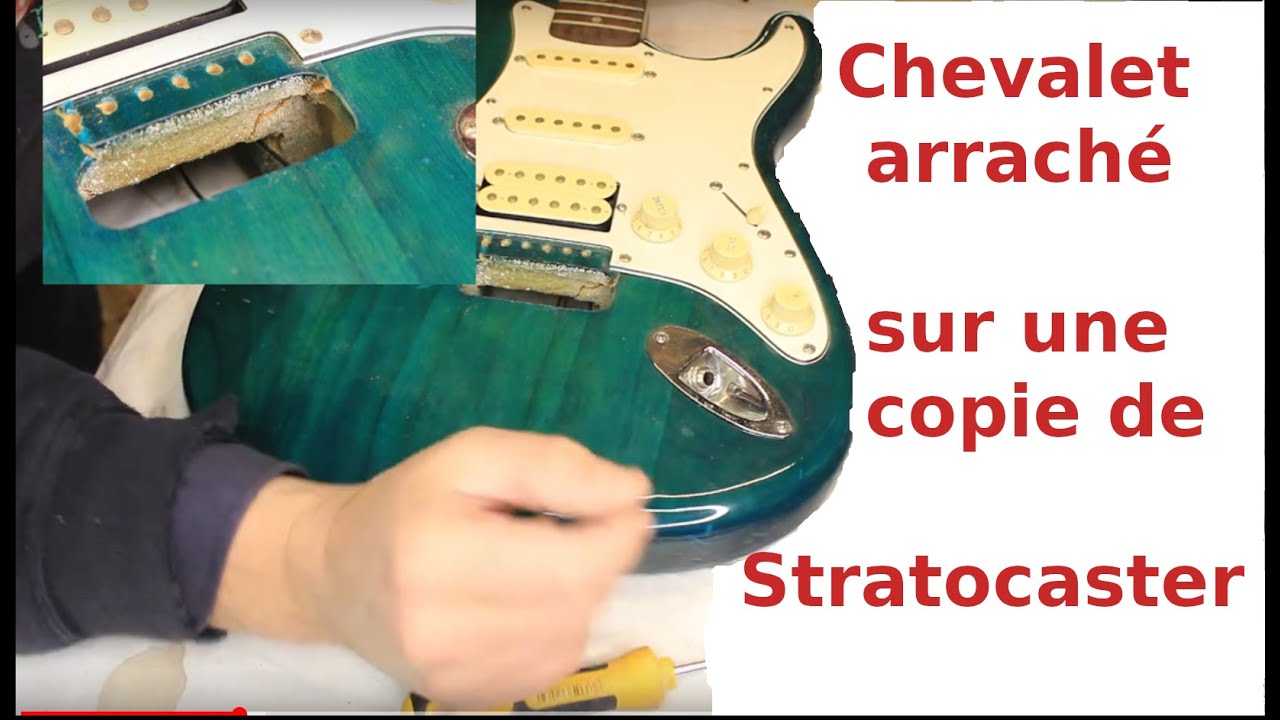 Chevalet arraché sur une copie de Stratocaster Part 01