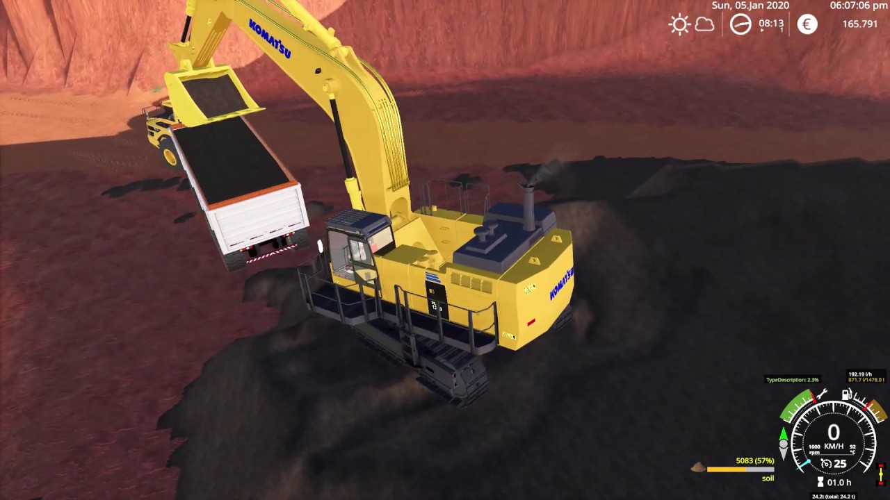 FS19 - Mining & Construction Economy - first test in game Volvo A40G semi + Trailer