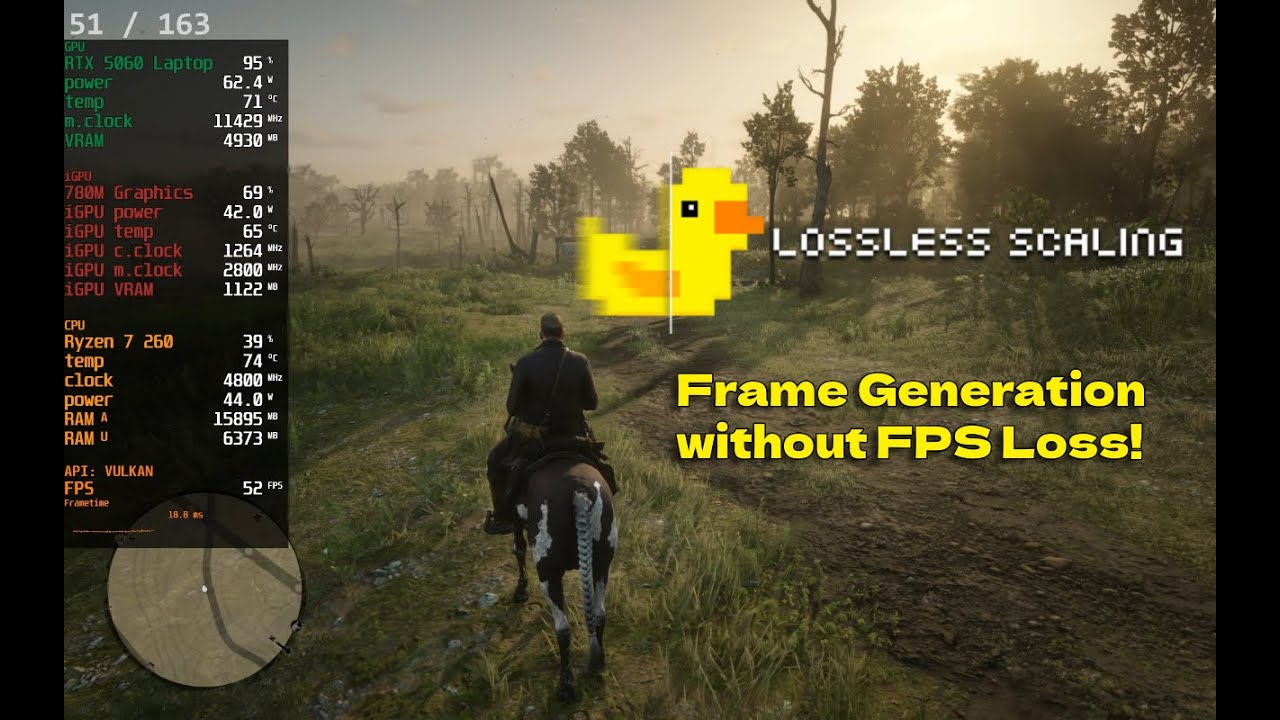 Frame Generation with NO FPS Loss! Lossless Scaling Dual GPU (RTX 5060 + 780M Graphics)