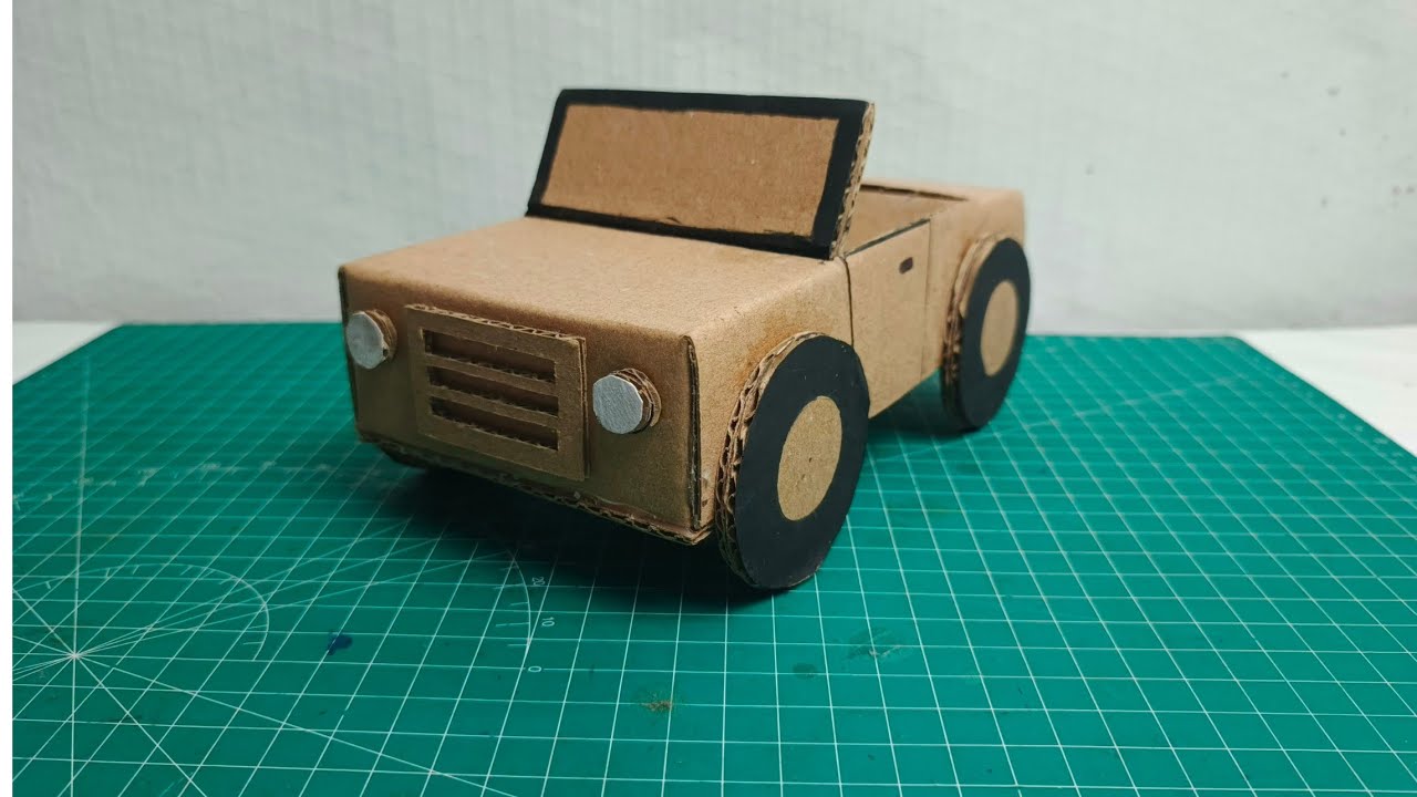 Miniatur mobil dari kardus,tugas anak sekolah