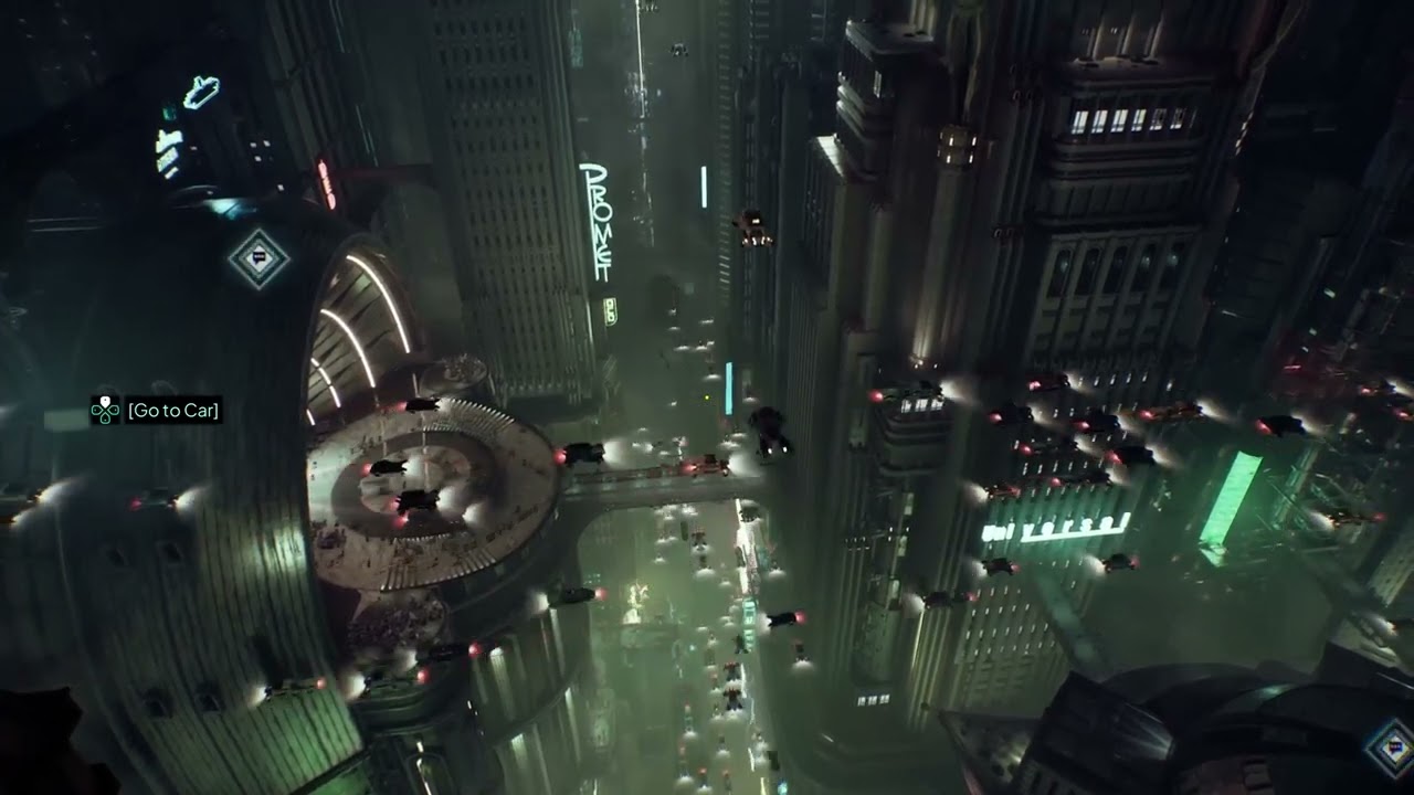 Crossroads in Cyberpunk City | Busy Traffic, Flying Cars - Ambience for Relaxation