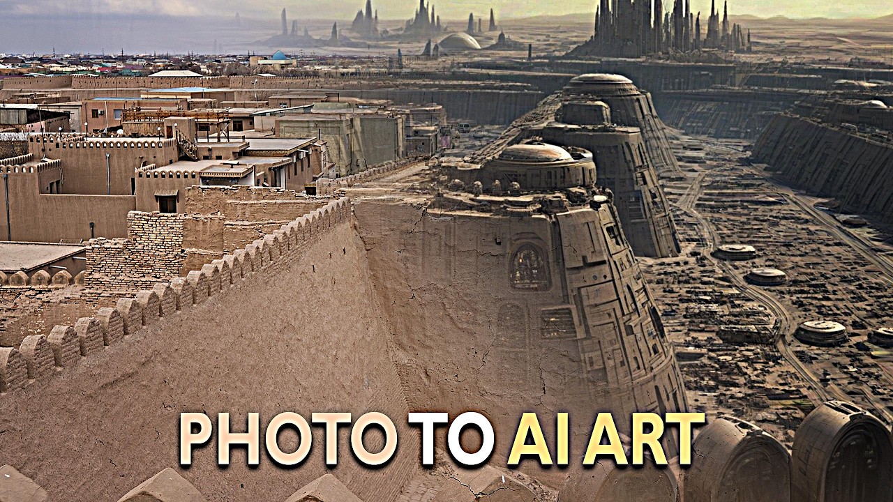 Пакетное преобразование стоковых фотографий в кинематографические изображения с помощью ИИ с помо...