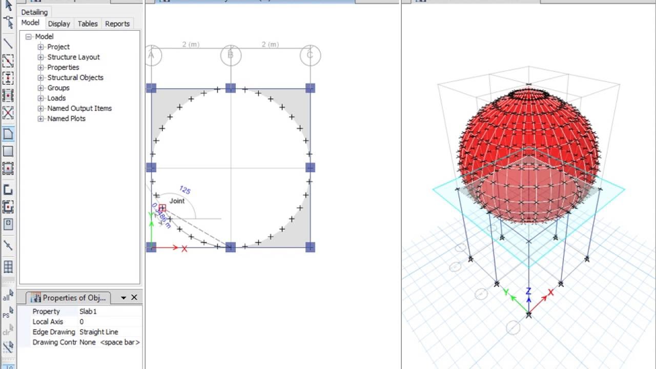 نمذجة القبة (DOME) بالطريقة اليدوية بإستخدام برنامج Etabs