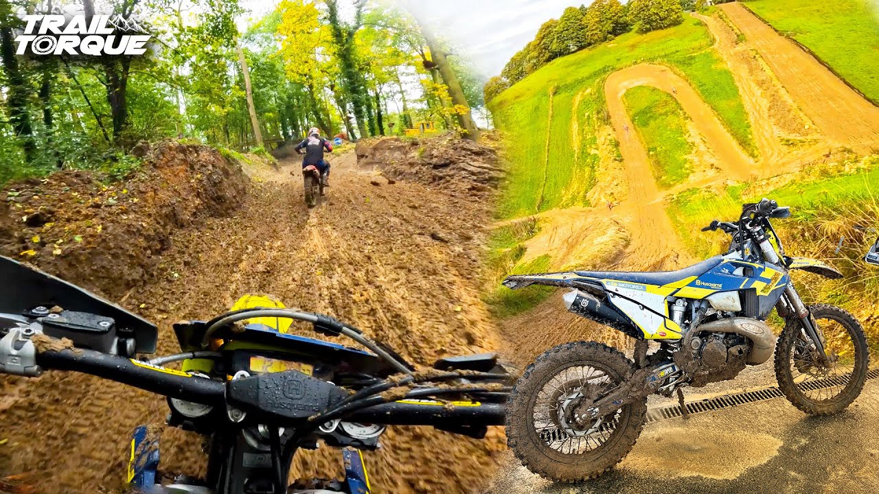 Ashdown Motocross Track  in the Pouring Rain | Slip & Slide Hill Climbs! | Husqvarna TE300i (4K)