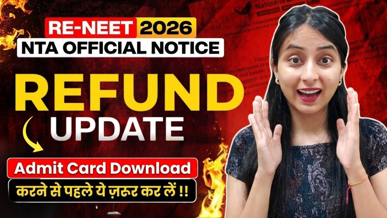🚨REFUND Update for RE-NEET 2026 | NTA Official Notice🔥 #neet #neet2026 #update #news #yt