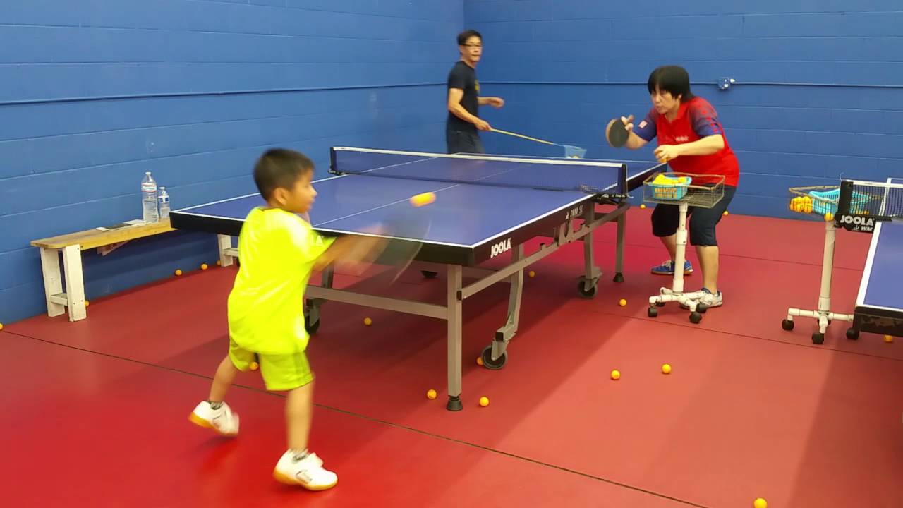 Ping Pong (table tennis)-6 years old boy in practice