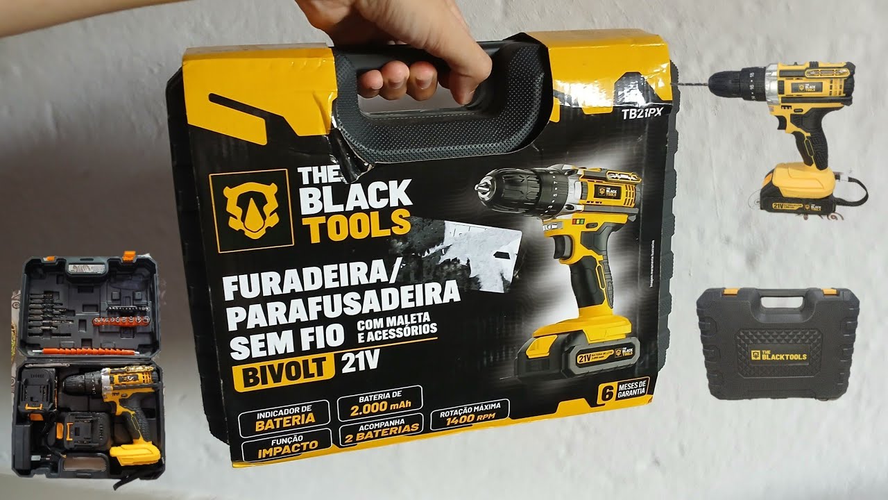 Como usar furadeira e parafusadeira sem fio BLACK TOOLS 21V corretamente