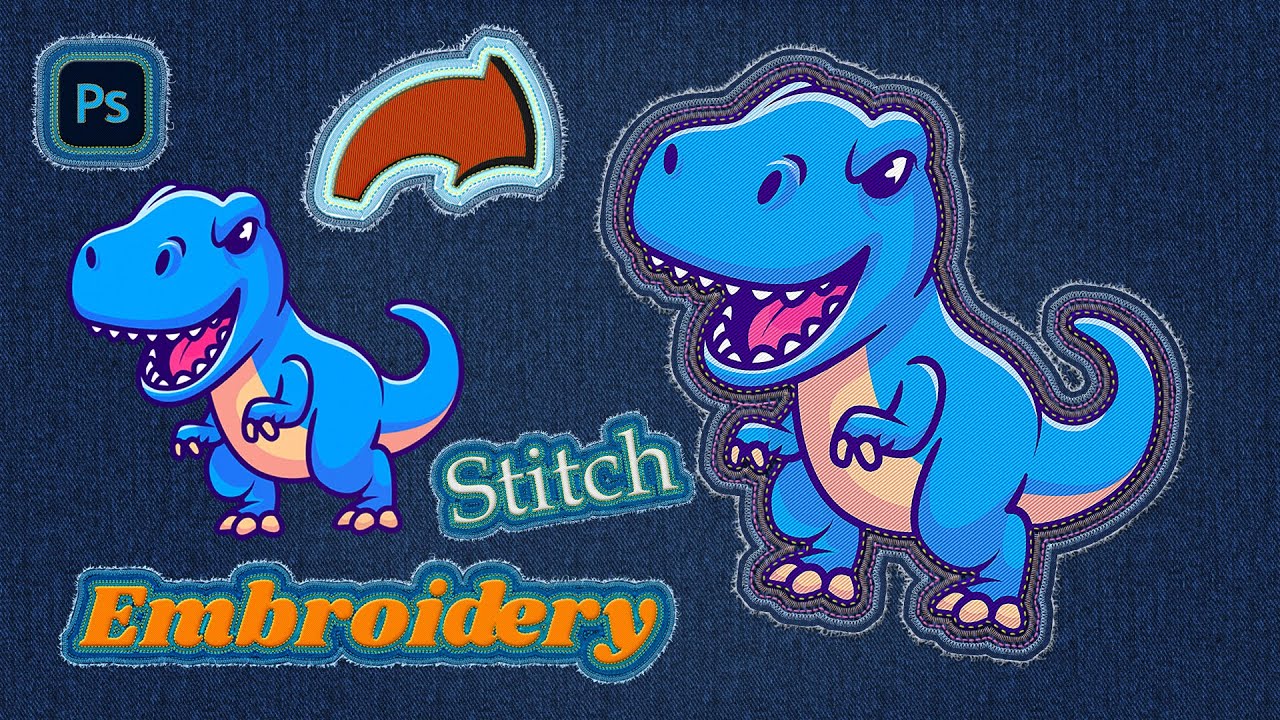 How to make stitch embroidery effect in photoshop | Photoshop tutorial to Embroider | Stitch effect