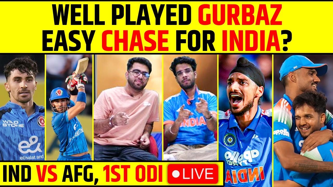 🔴IND VS AFG 1ST ODI LIVE: WELL PLAYED GURBAZ, EASY CHASE FOR INDIA? #indvsafg